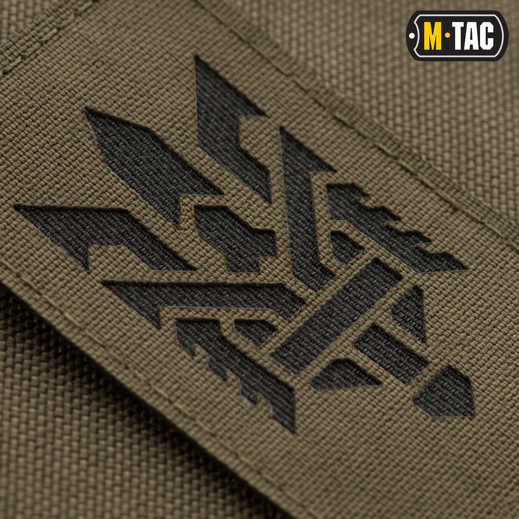 M-Tac нашивка Тризуб (стилізація) Laser Cut вертикальна Ranger Green/Black