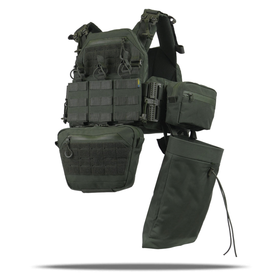 Комплект плитоноска Kiborg GU Gen.2 + 6 підсумків Хакі