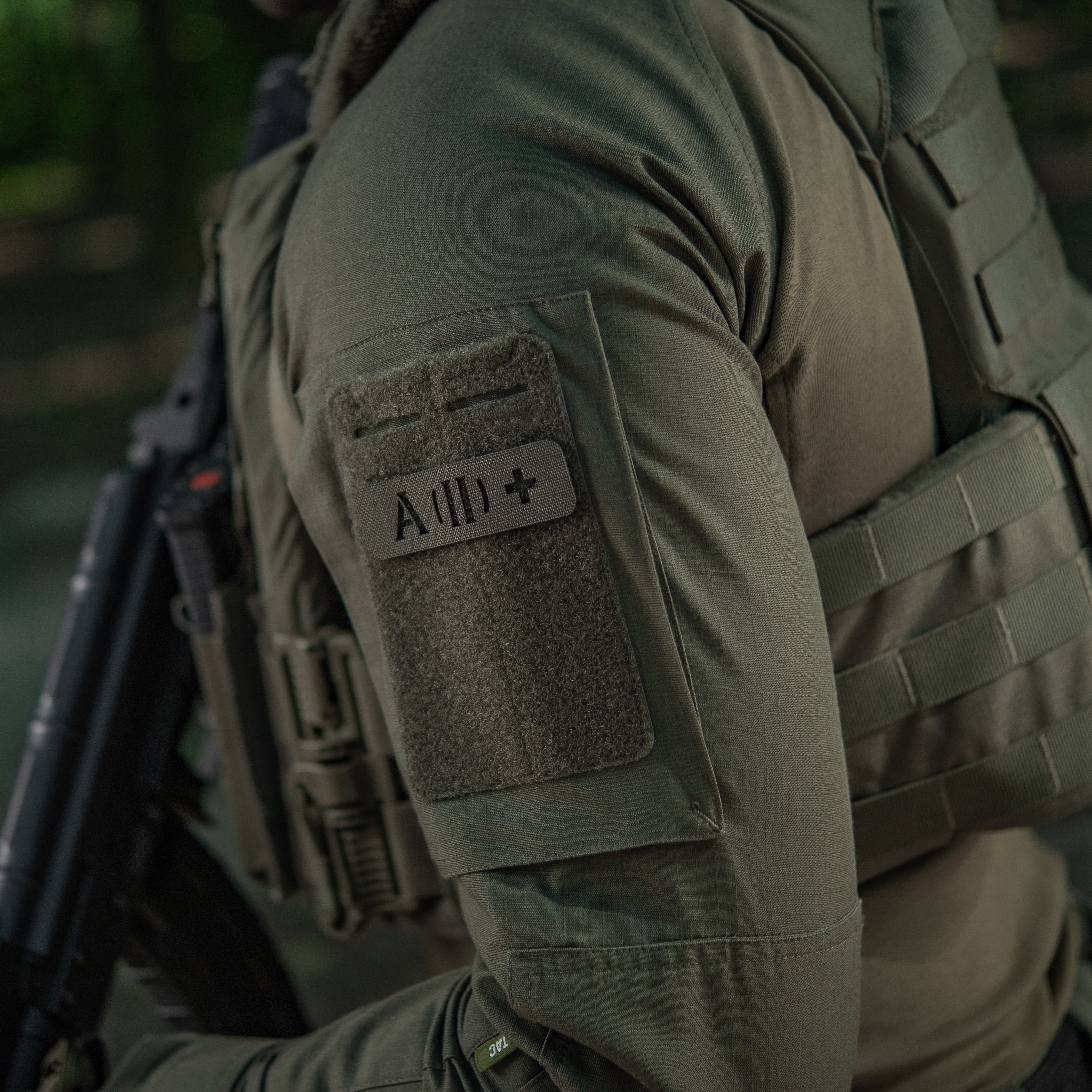 M-Tac нашивка група крові A (II) + наскрізна Laser Cut 25х80 Ranger Green