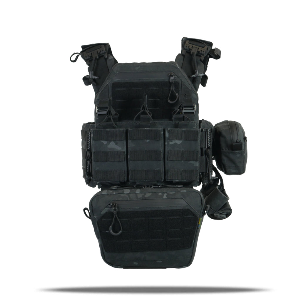 Комплект плитоноска Kiborg GU Gen.2 + 6 підсумків Чорний Мультикам