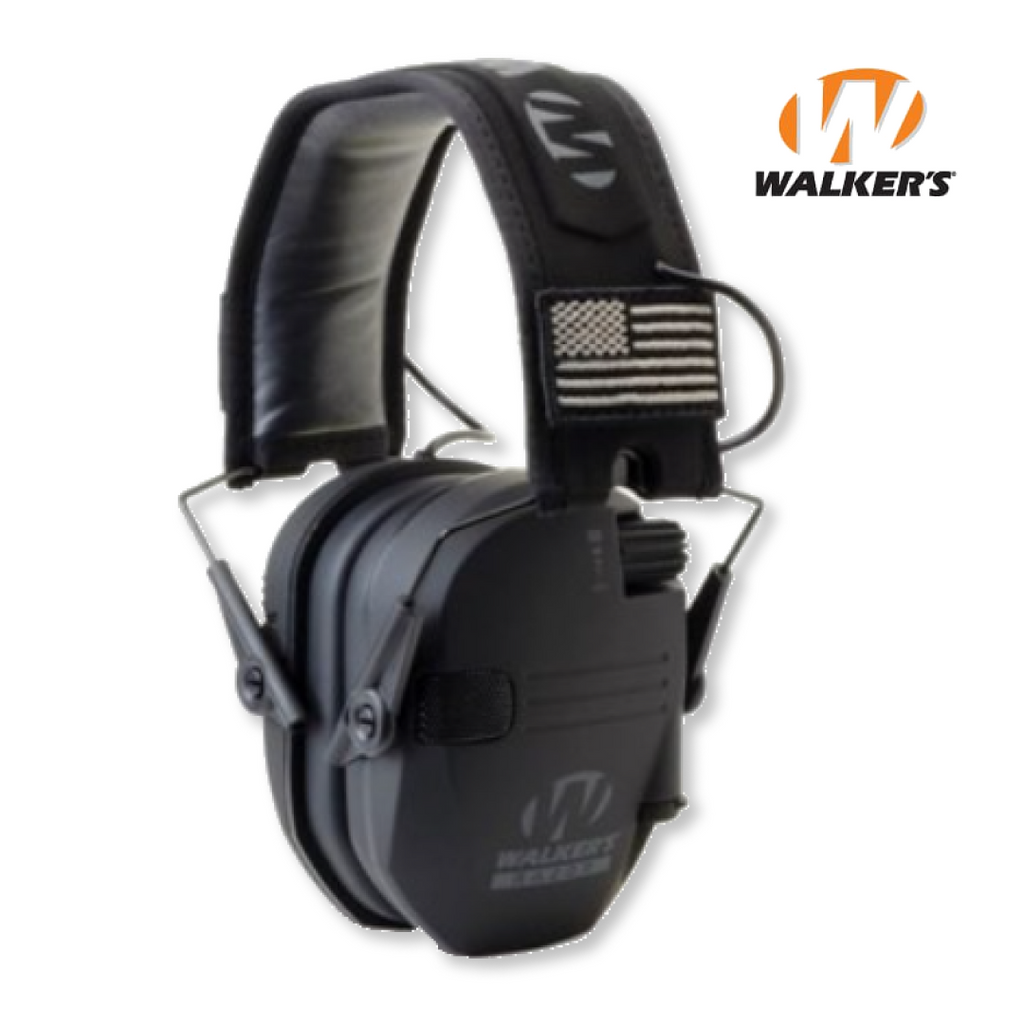 Шумоподавляючі активні навушники з патчами Walker's Razor Slim Patriot Original Сірий