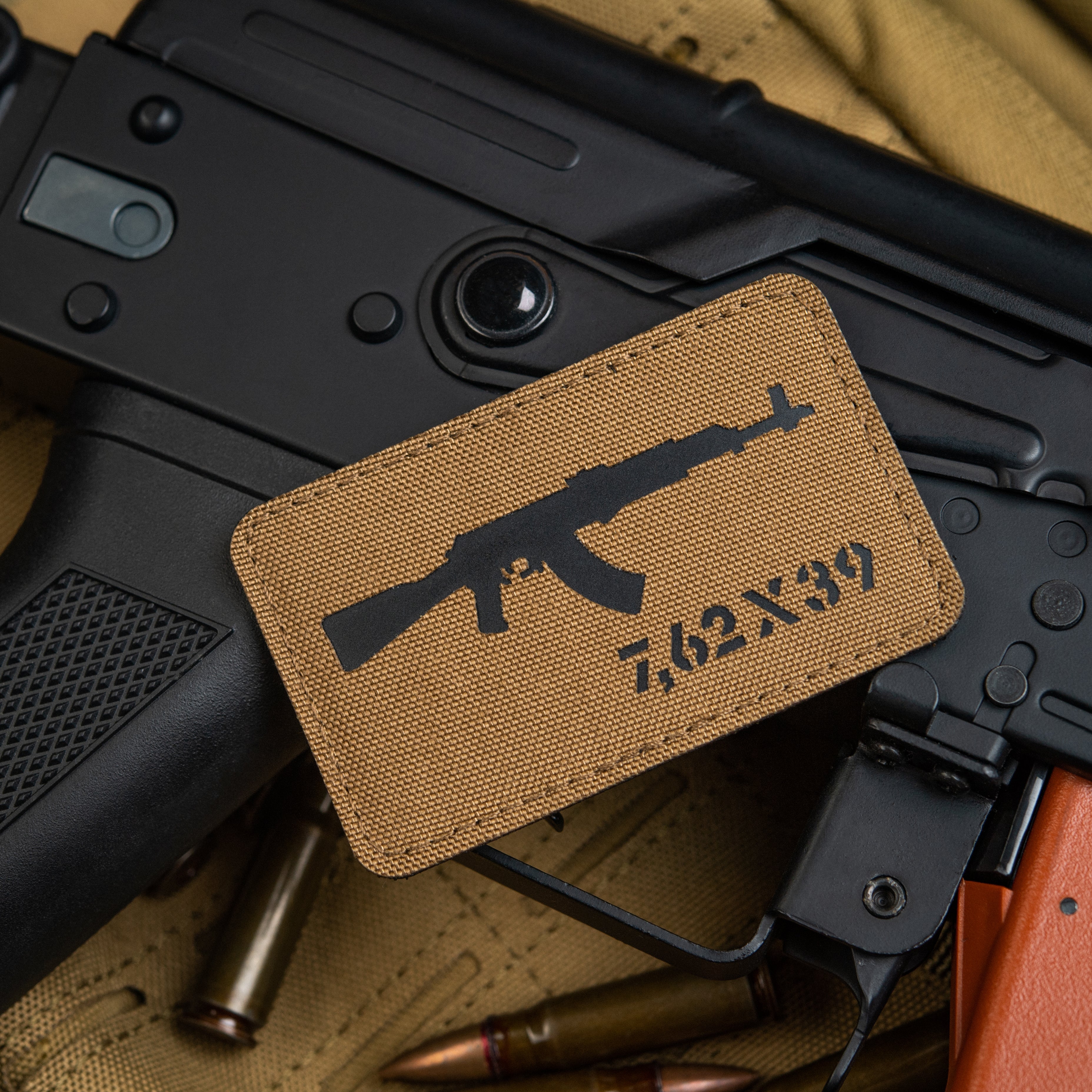 M-Tac нашивка AKM 7,62х39 Laser Cut Coyote/Black