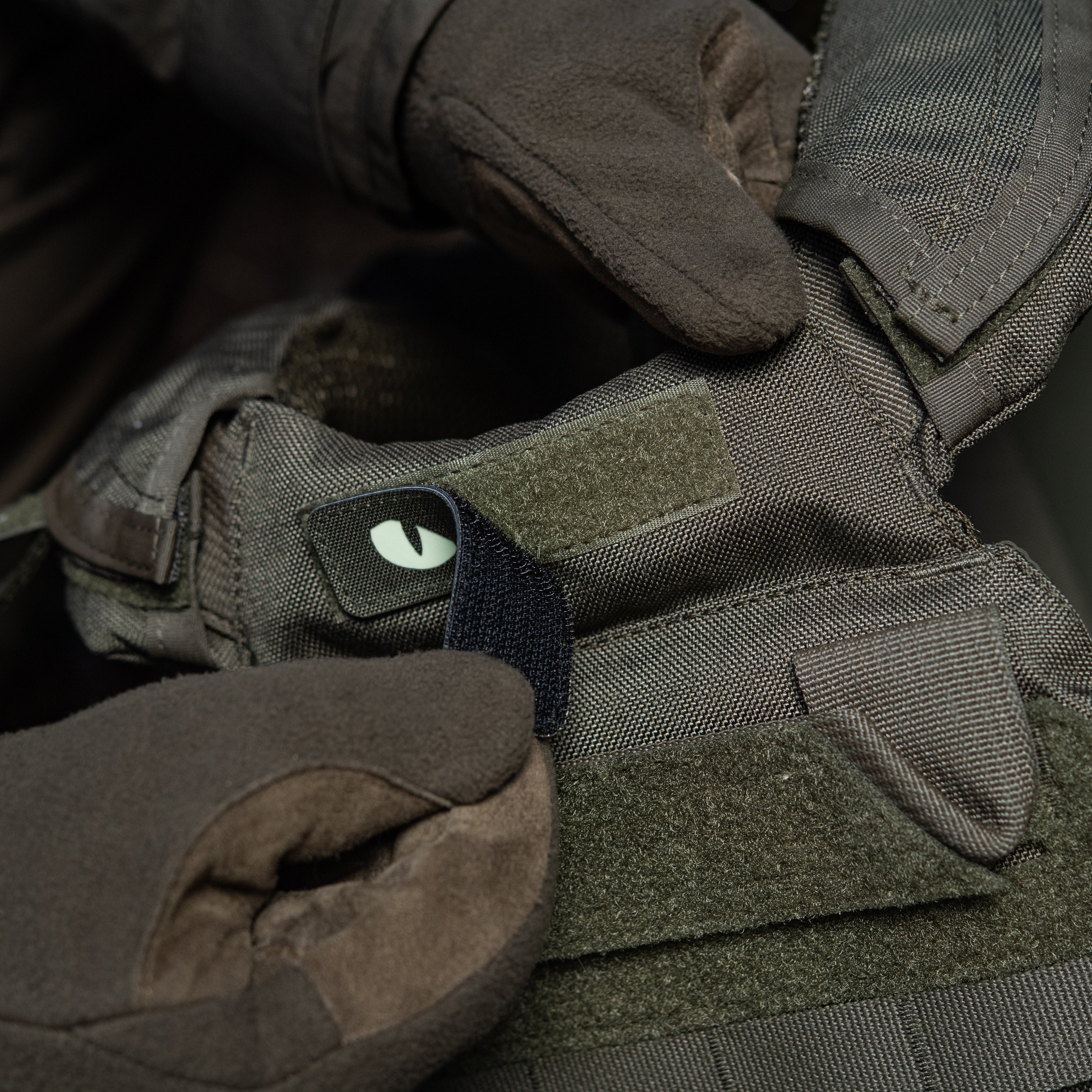 M-Tac нашивка Cat Eyes Laser Cut Ranger Green/світлонакопичувач