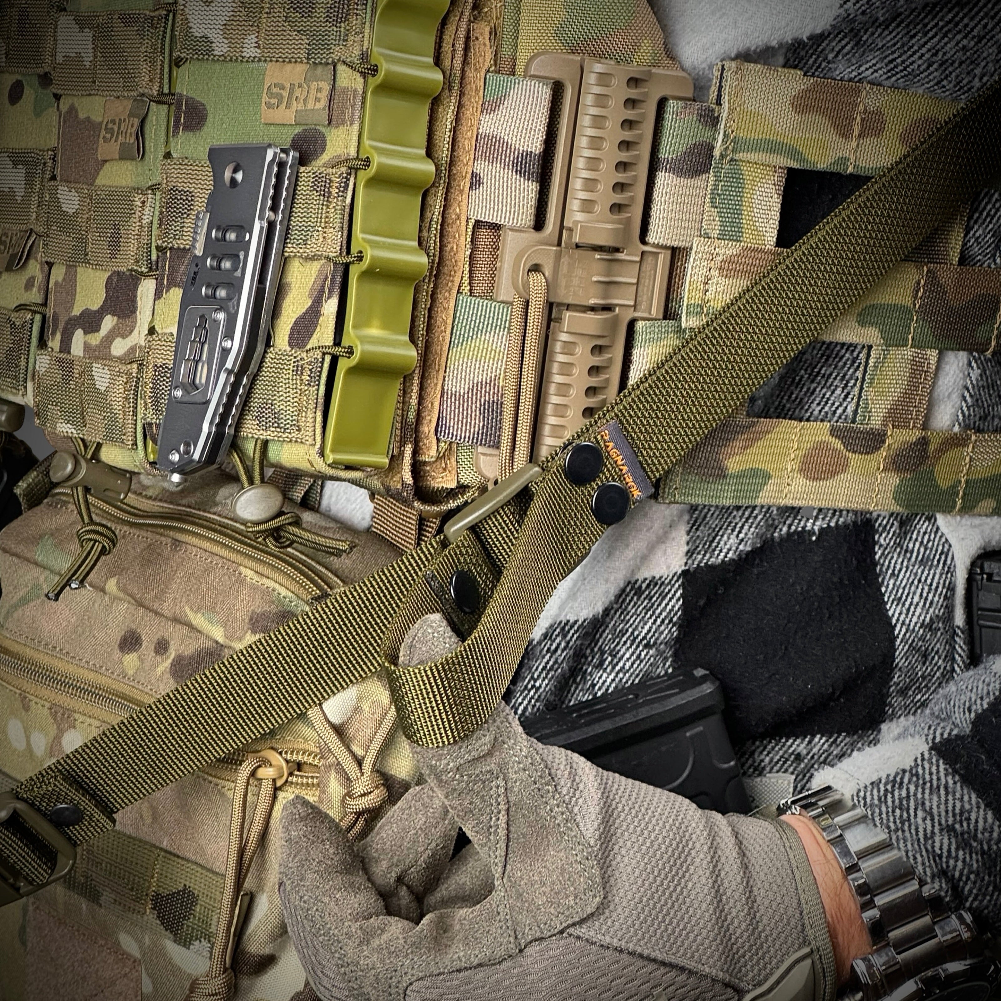 Ремінь збройовий триточковий RAGNAROK "Hel" Gen.II QD Олива