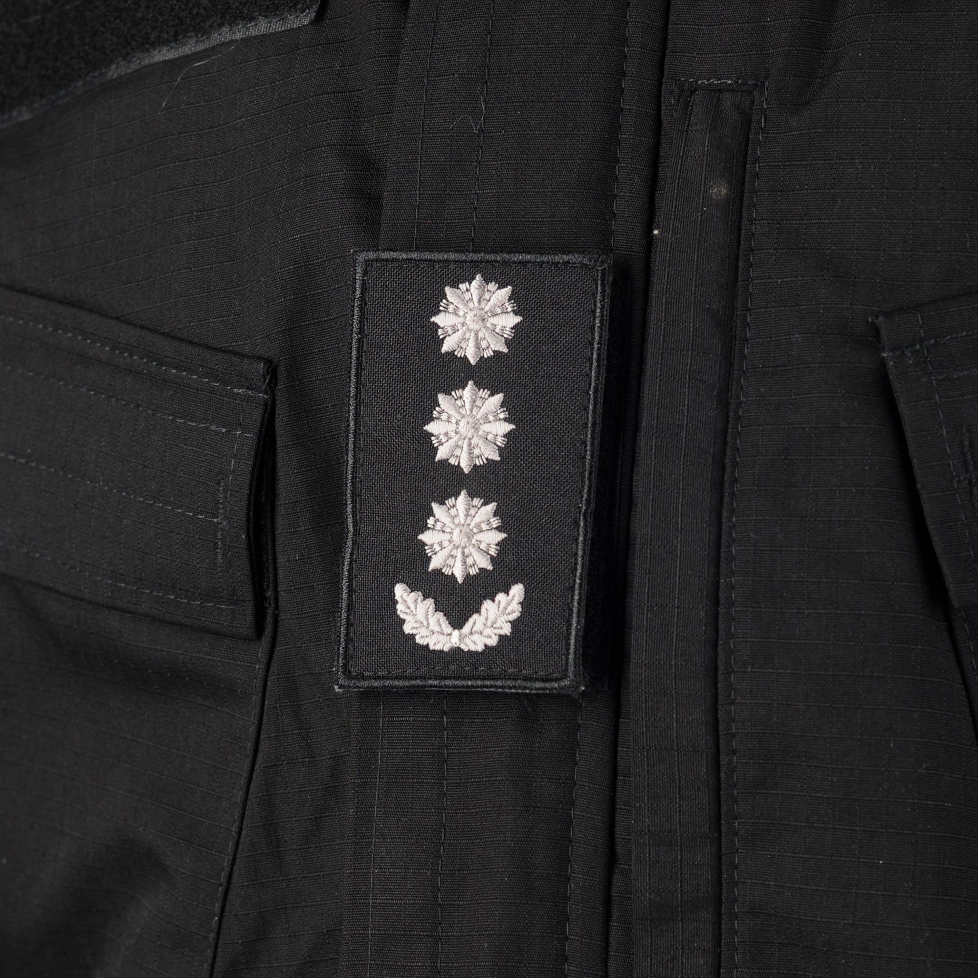 Погони Полковник Поліції (пара) на липучці чорні 10х5см