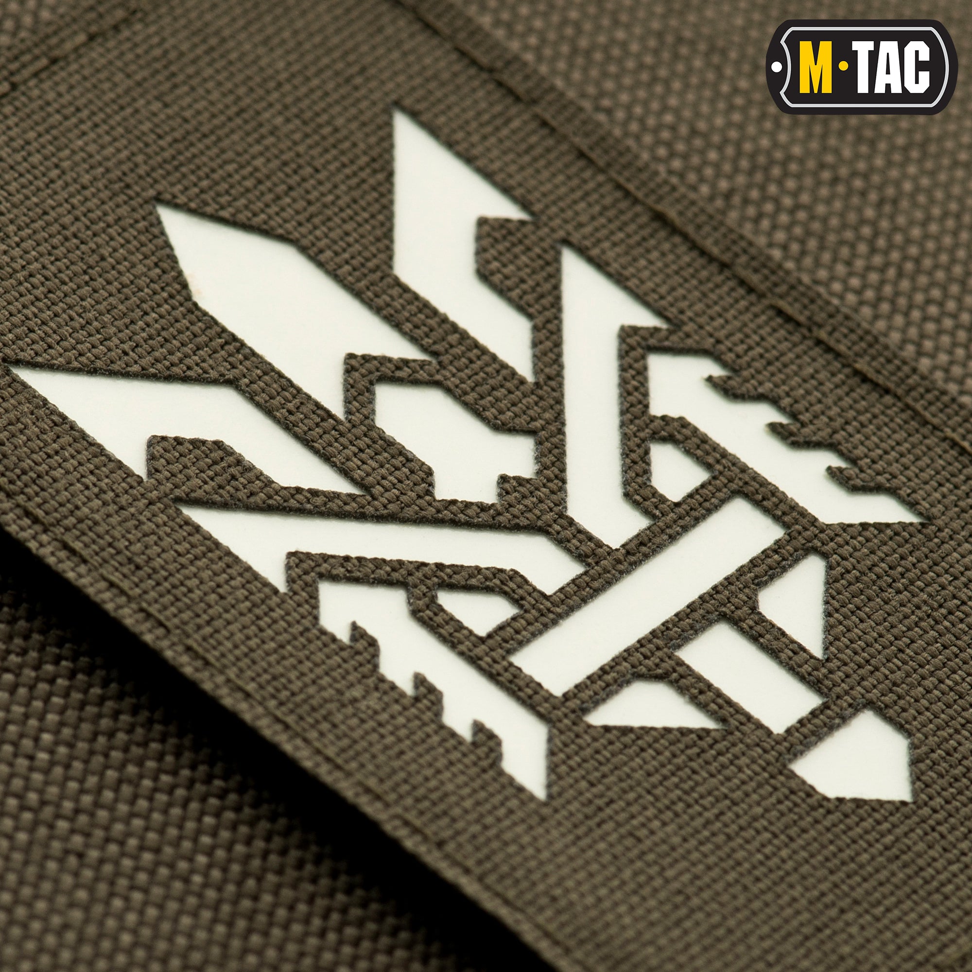 M-Tac нашивка Тризуб (стилізація) Laser Cut вертикальна Ranger Green/світлонакопичувач