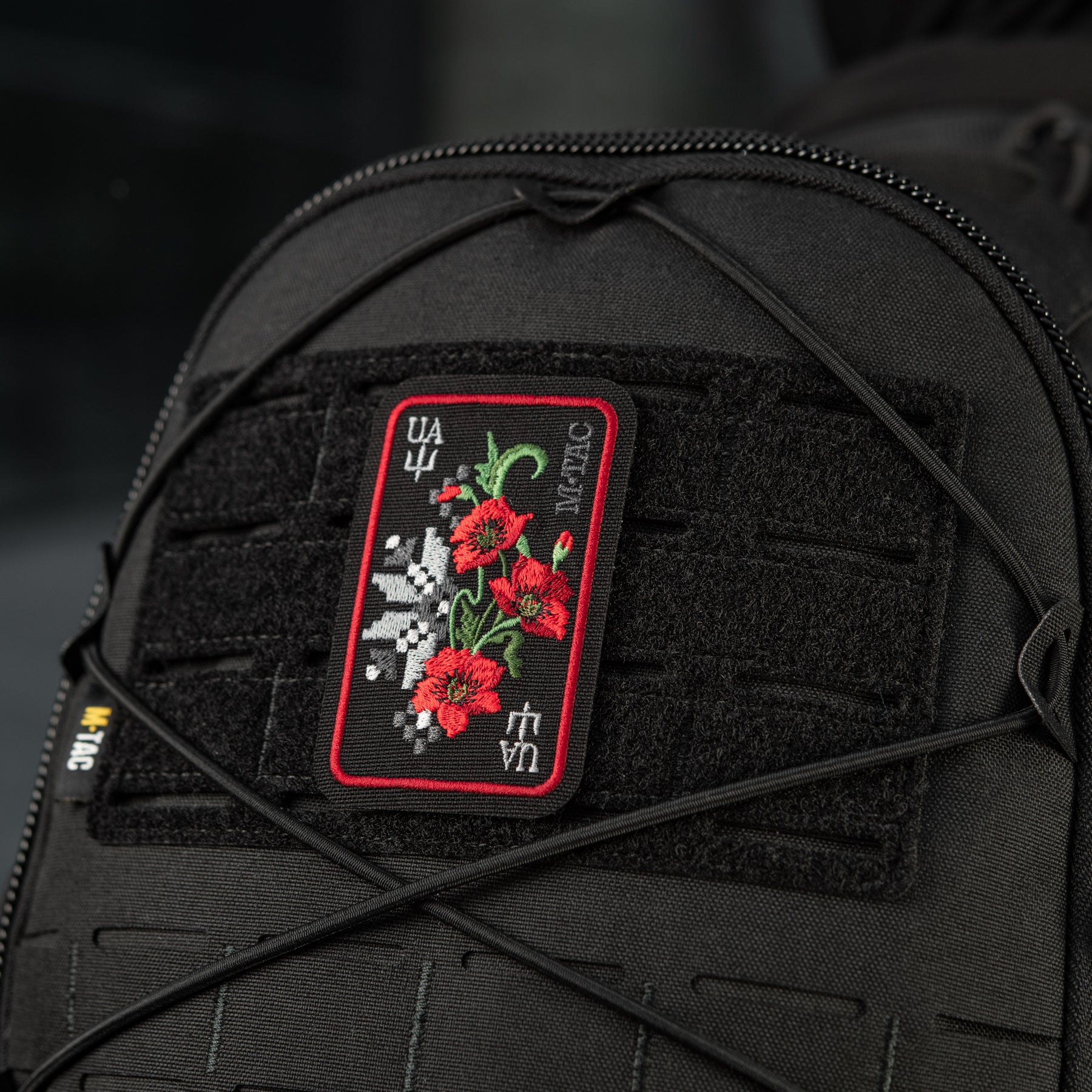 M-Tac нашивка Орнамент Мак (вишивка) Black/Red