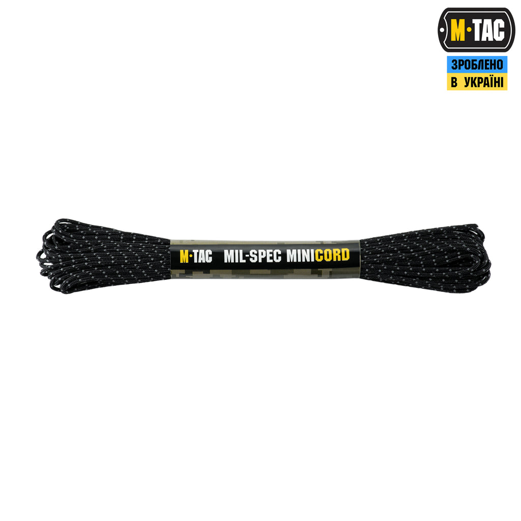 M-Tac паракорд Minicord Mil-Spec 15m Black Reflective