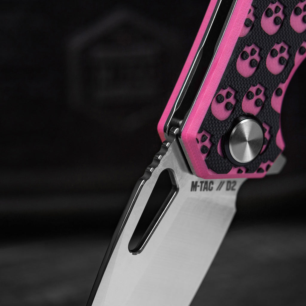 M-Tac ніж складний Type 12 Skull Black/Pink/Steel