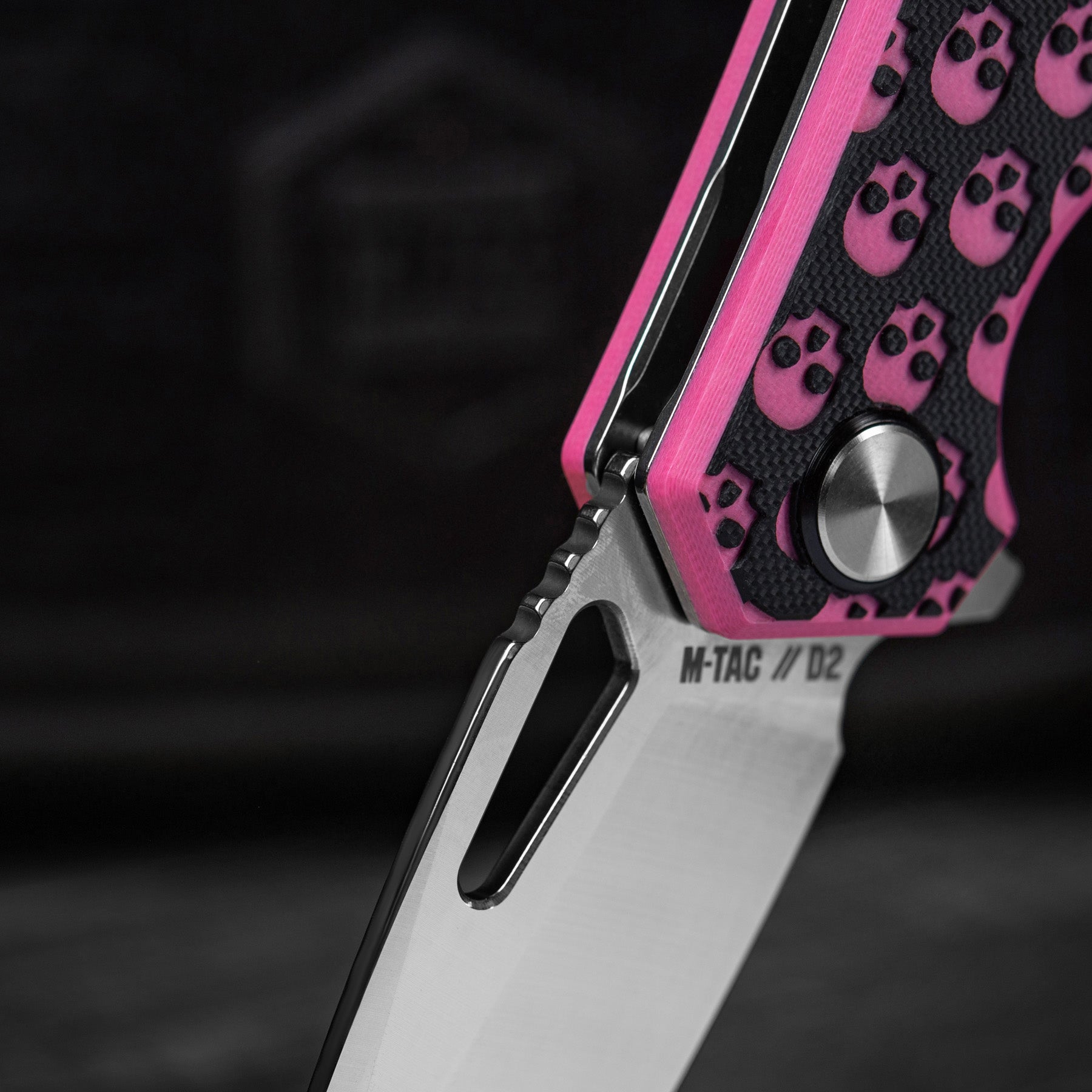 M-Tac ніж складний Type 12 Skull Black/Pink/Steel