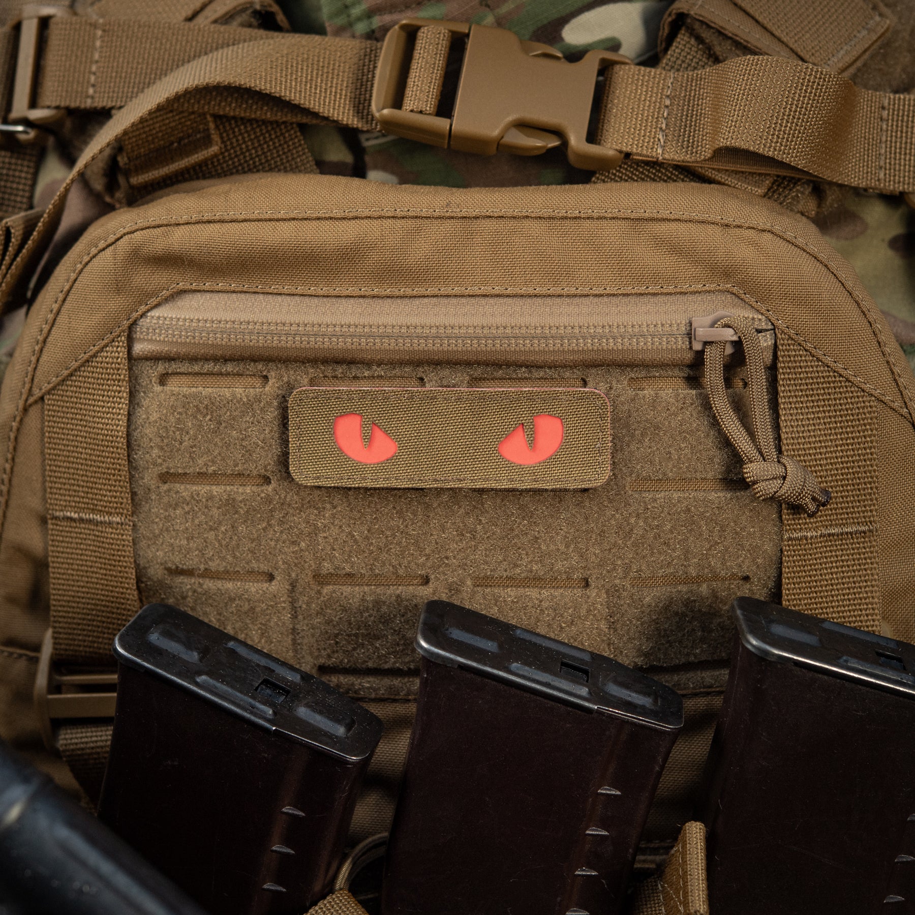 M-Tac нашивка Cat Eyes Laser Cut Coyote/Red/GID