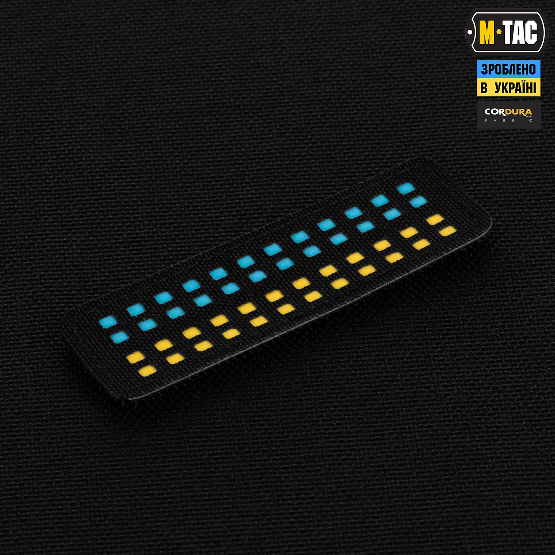 M-Tac нашивка прапор України 25х80 Laser Cut Black/Yellow/Blue/GID