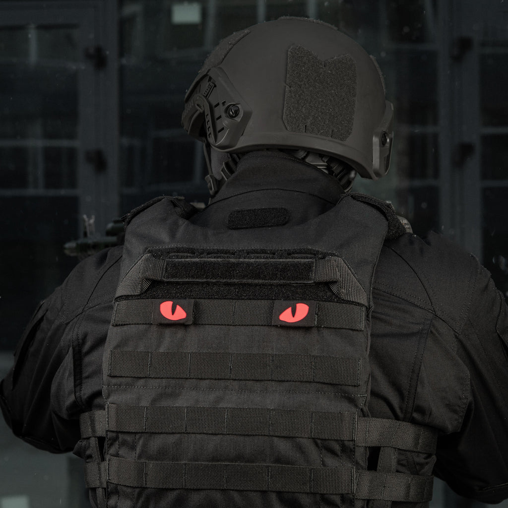 M-Tac нашивка Tiger Eyes Laser Cut (пара) Black/Red/GID