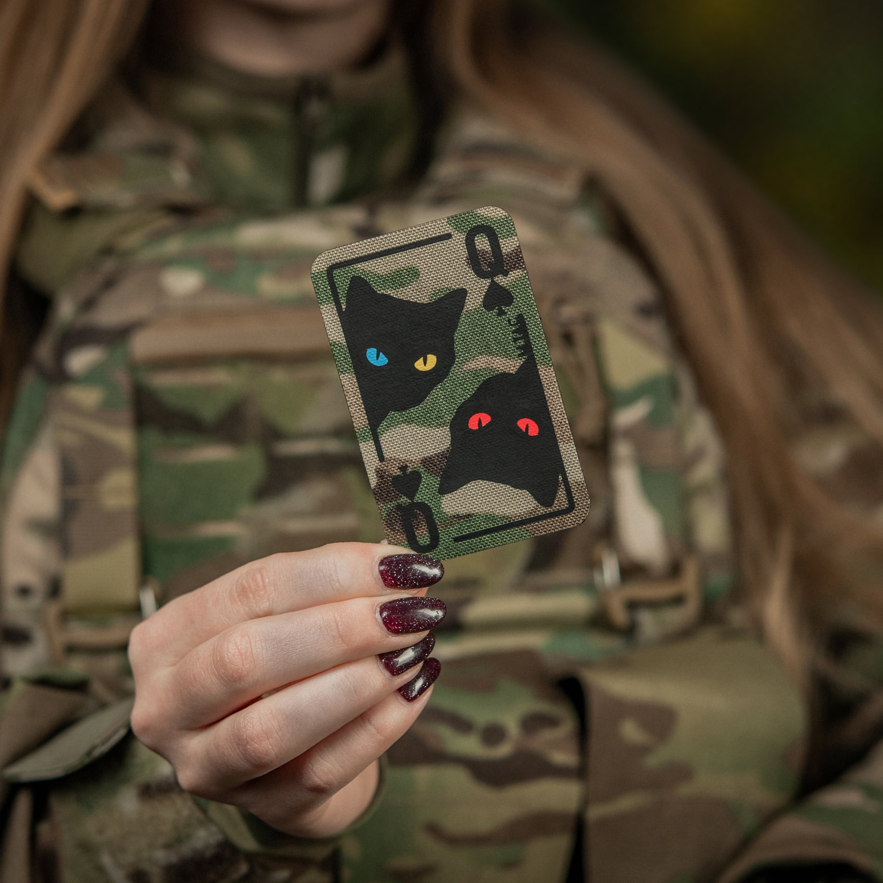 M-Tac нашивка Queen of spades Multicam/Black