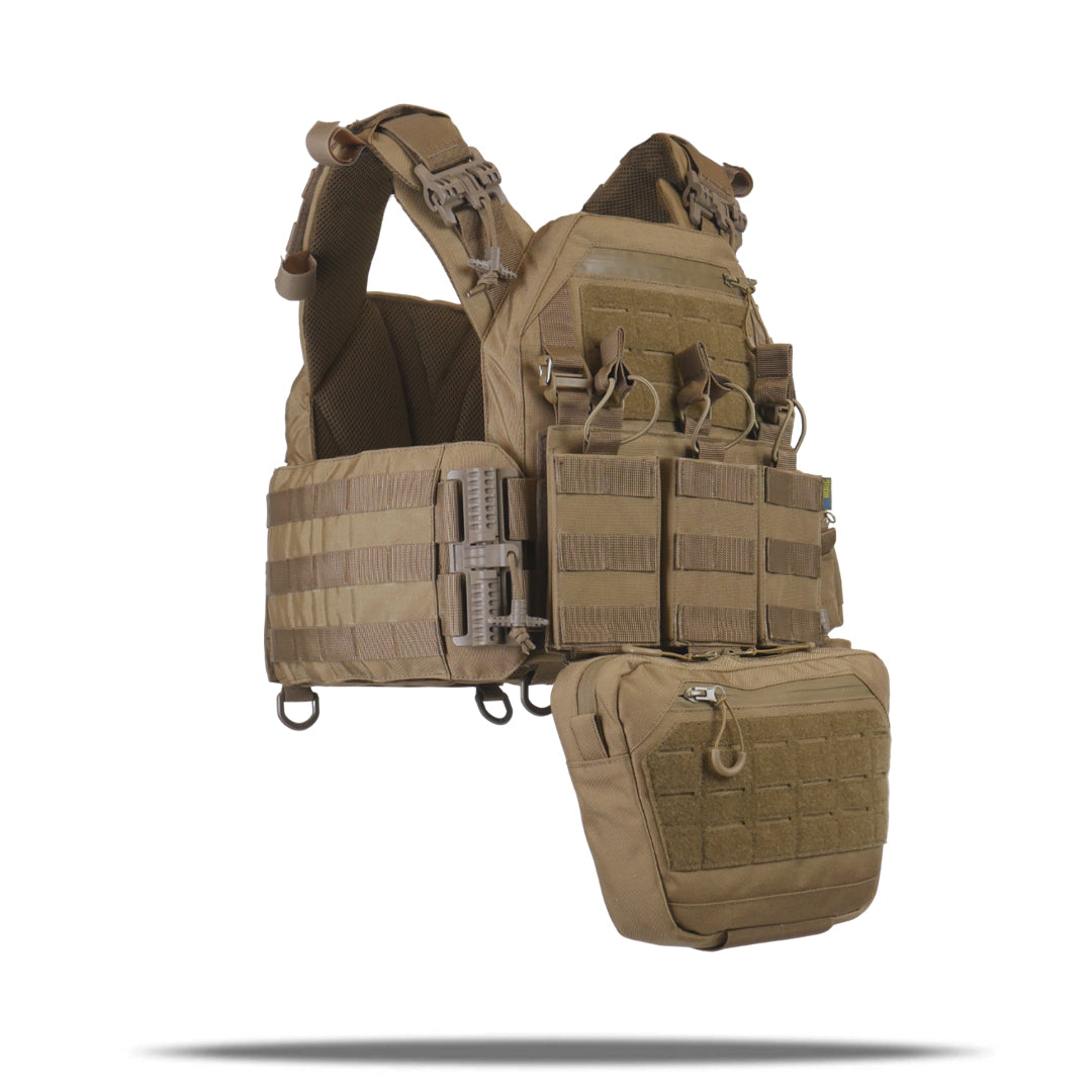 Комплект плитоноска Kiborg GU Gen.2 + 6 підсумків Койот