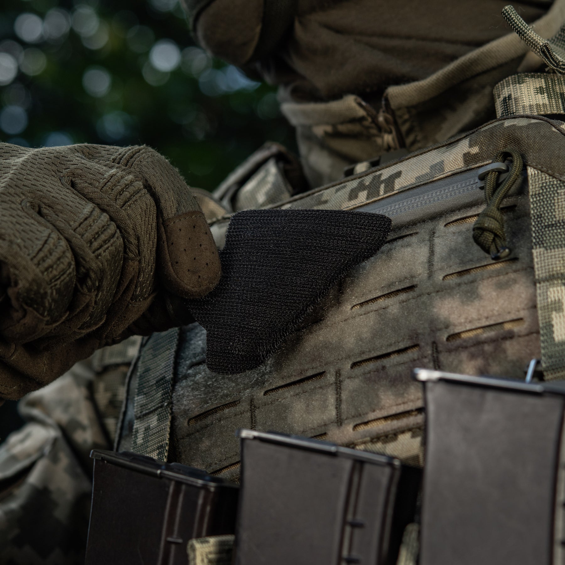 M-Tac нашивка Тризуб Чорнобривці (вишивка) Ranger Green