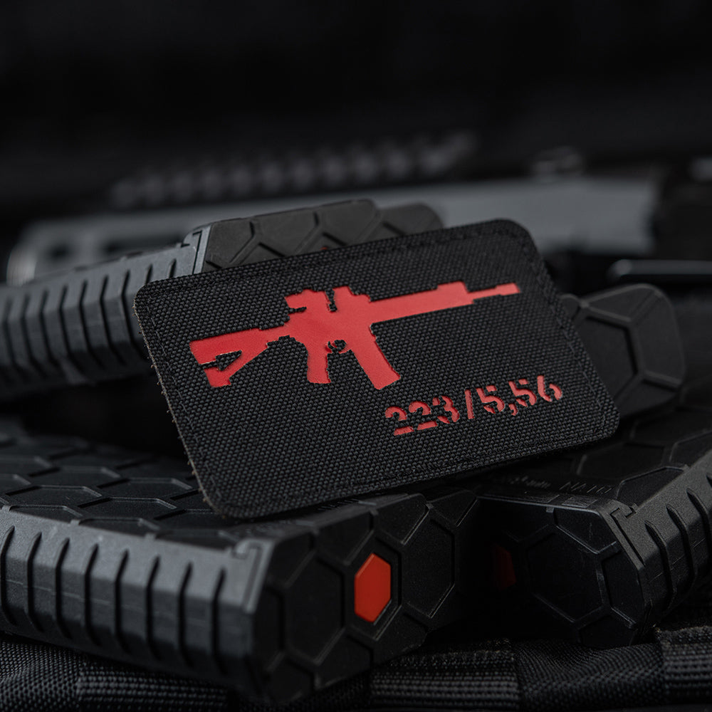 M-Tac нашивка AR-15 223/5,56 Laser Cut Black/Red