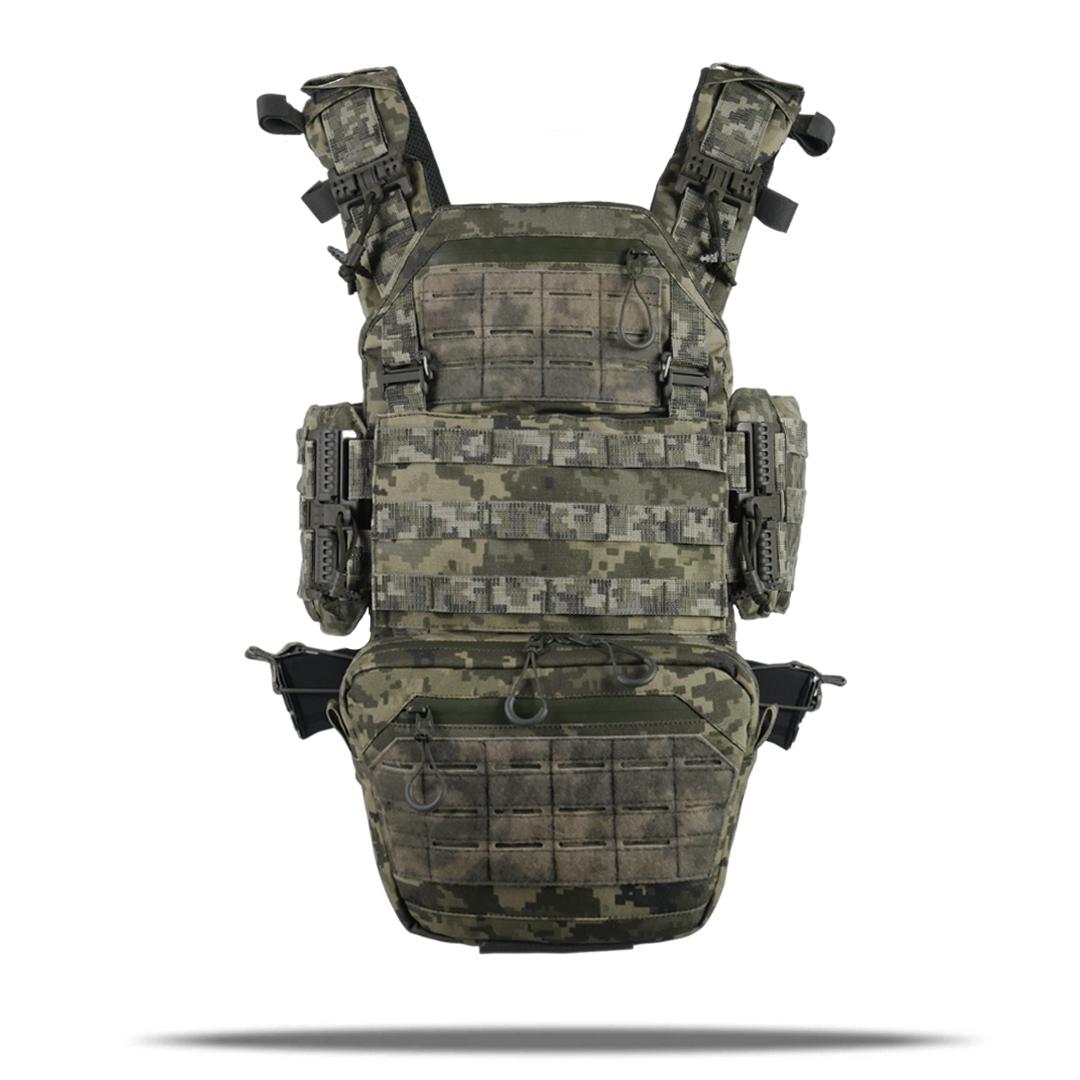Комплект Плитоноска Kiborg GU Gen.2 з двома підсумками та захистом 1 класу Піксель