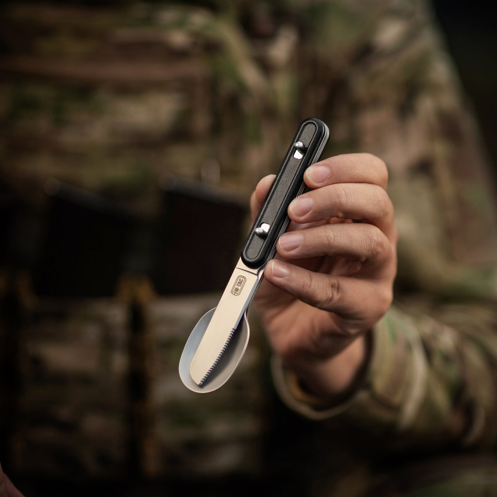 M-Tac столовий набір розємний (3 елемента) Black/Steel