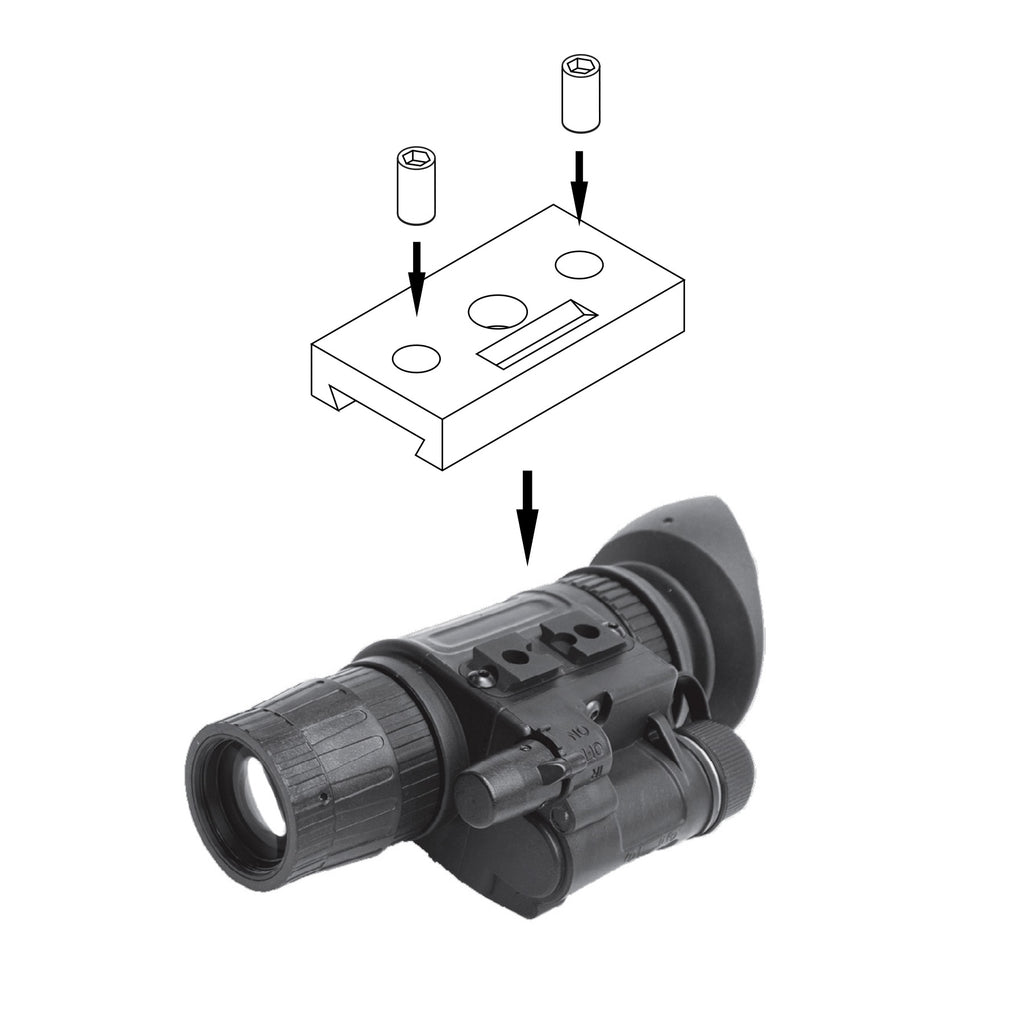 Перехідник для монокулярів з minirail на J-arm PVS14