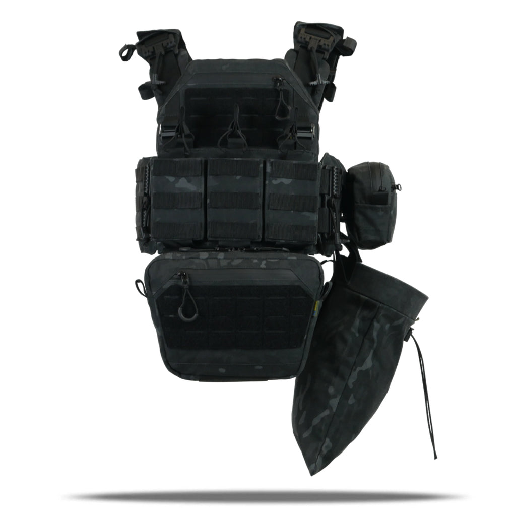Комплект плитоноска Kiborg GU Gen.2 + 6 підсумків Чорний Мультикам