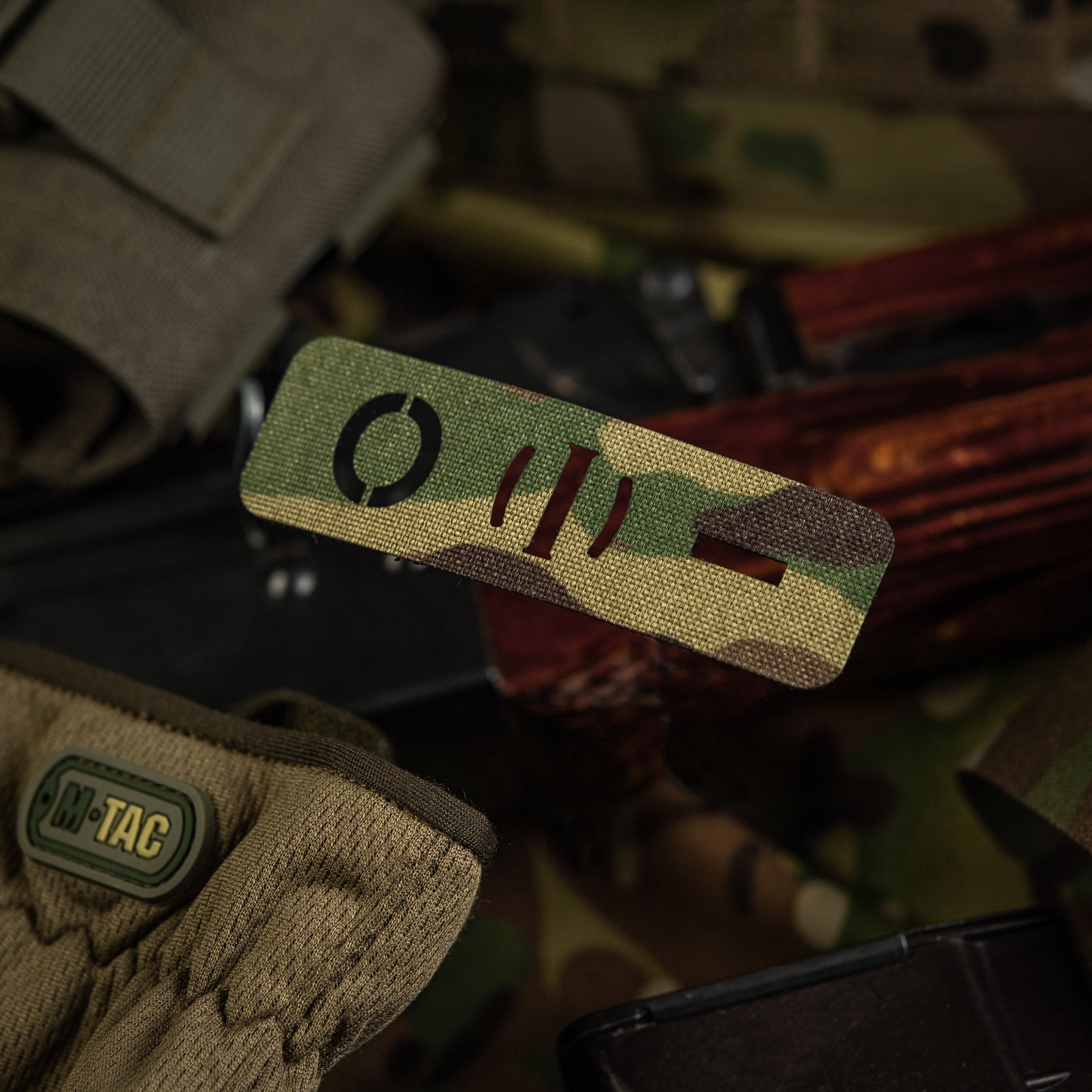 M-Tac нашивка група крові O (I) - наскрізна Laser Cut 25х80 Multicam