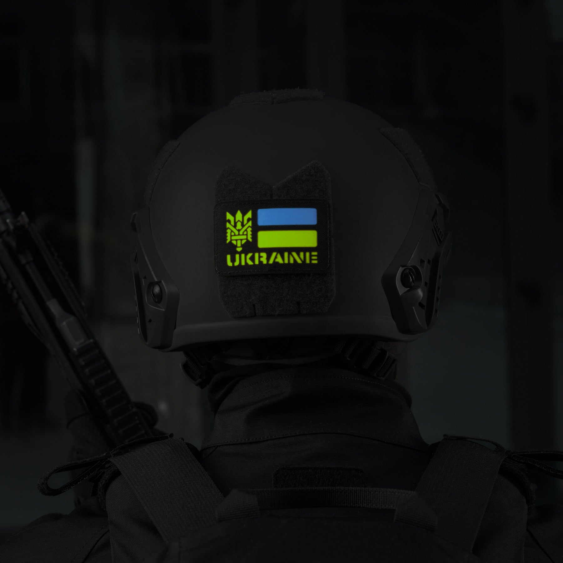 M-Tac нашивка Ukraine (с Тризубом) Laser Cut Black/Yellow/Blue/GID