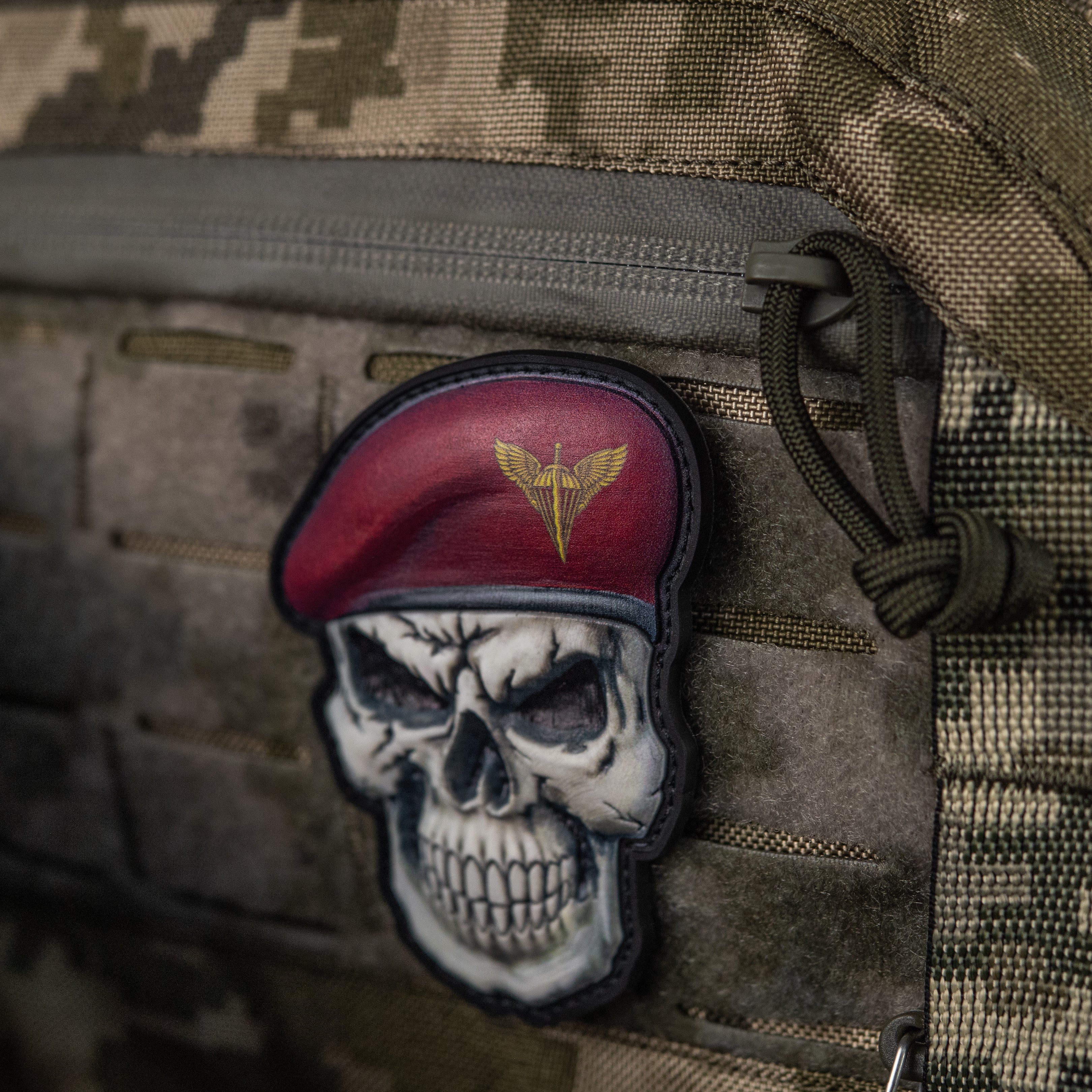 M-Tac нашивка Череп у береті (Десантно-Штурмові війська)