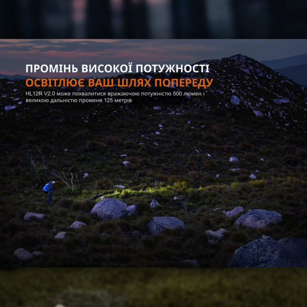 Fenix ліхтар налобний HL12 V2.0 сірий