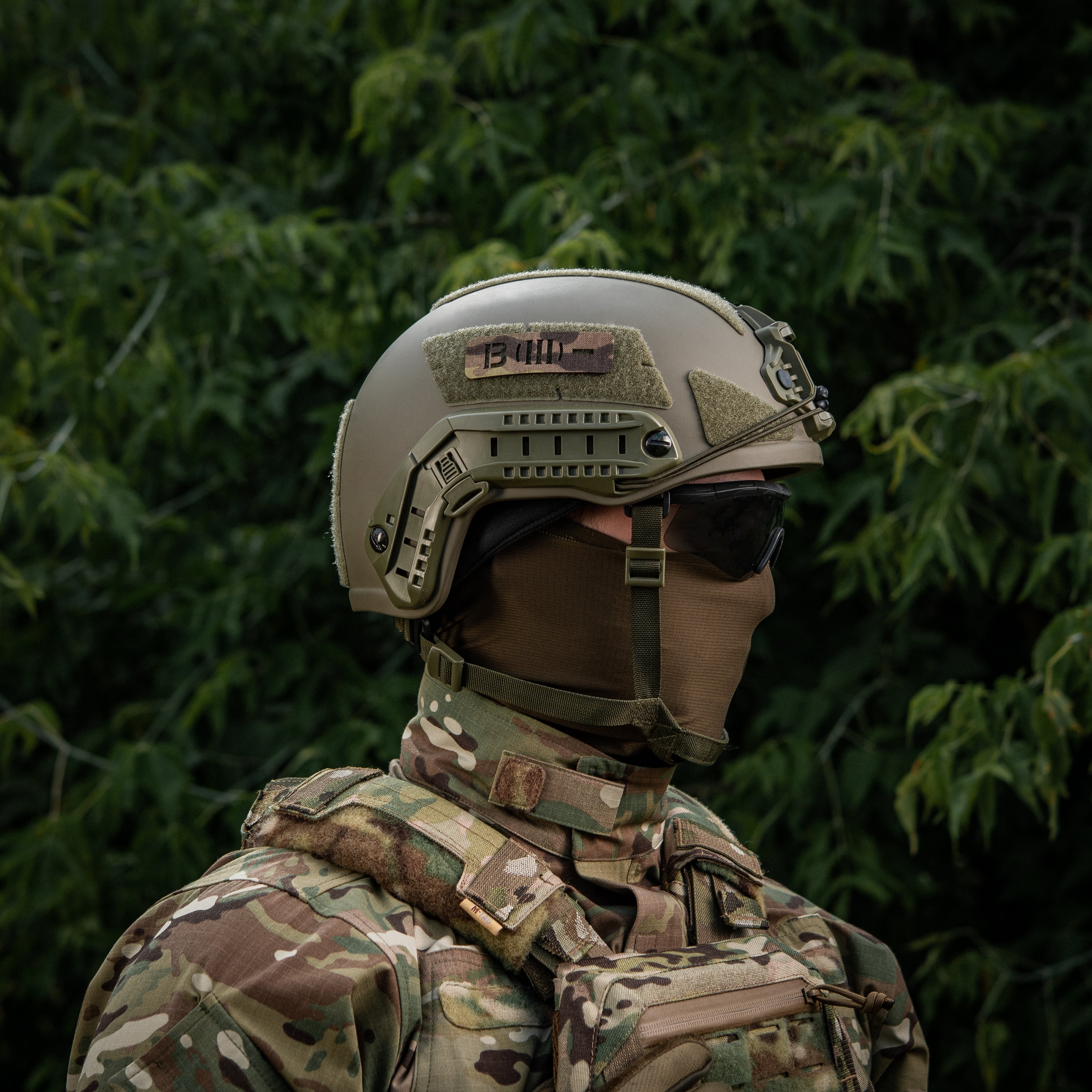 M-Tac нашивка група крові B (III) + наскрізна Laser Cut 25х80 Multicam