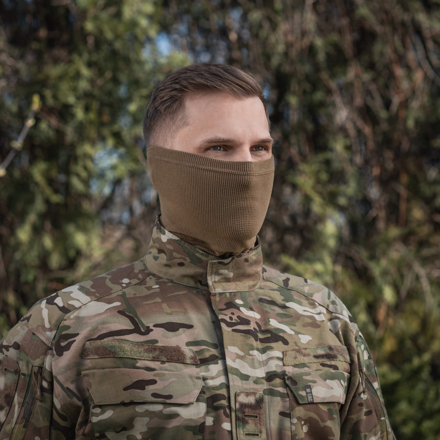 M-Tac шарф-труба анатомічний мікрофліс ріп-стоп Tan
