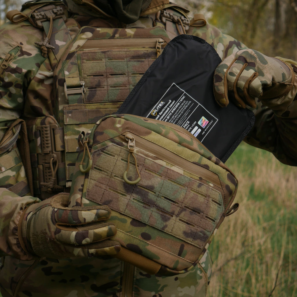 Сумка-напашник XL з балістичним пакетом 1 клас захисту Kiborg GU Сordura Multicam