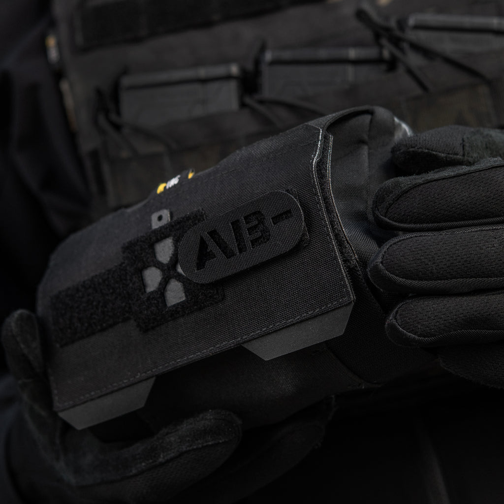 M-Tac нашивка група крові AB- наскрізна Laser Cut Black
