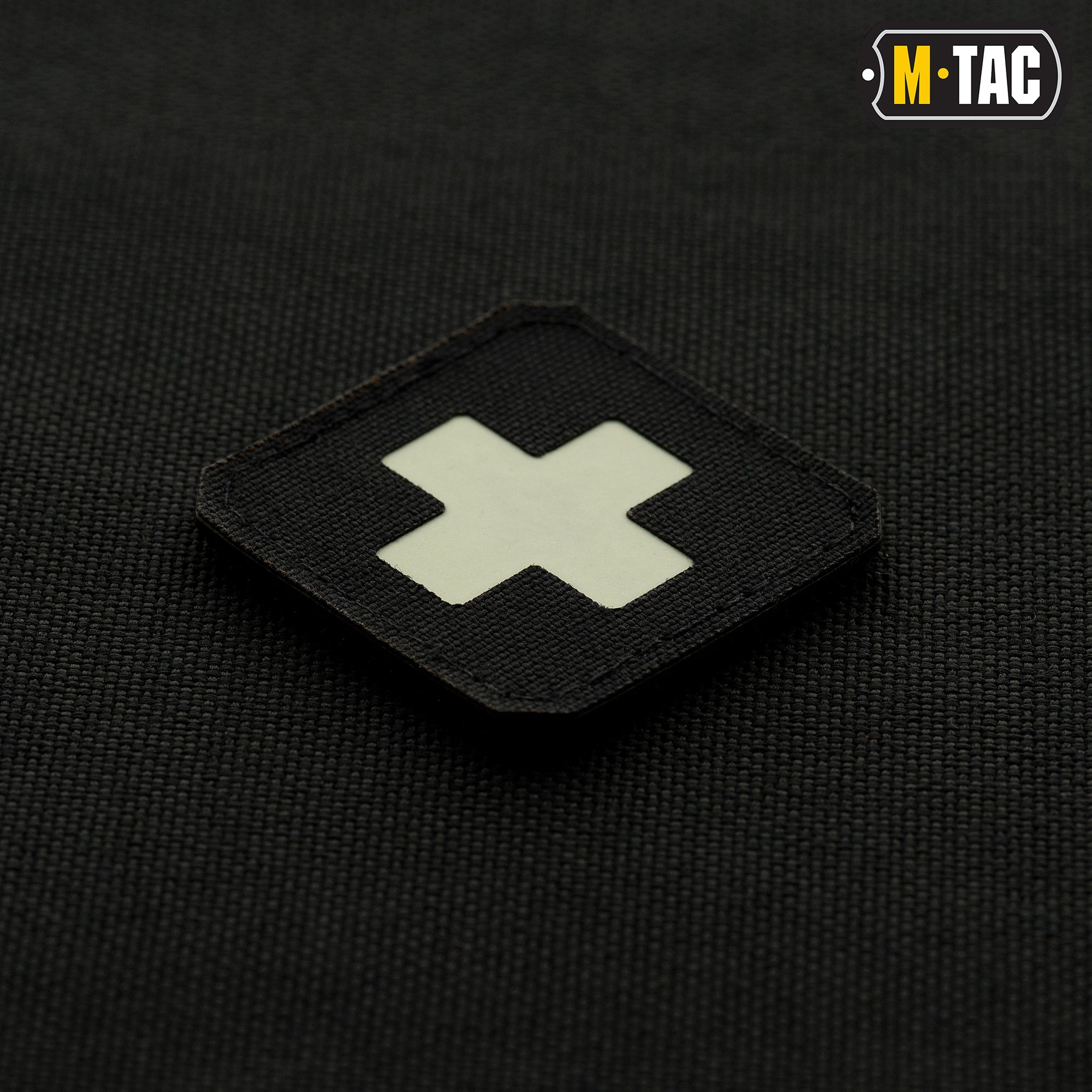 M-Tac нашивка Medic Cross Laser Cut Black/світлонакопичувач