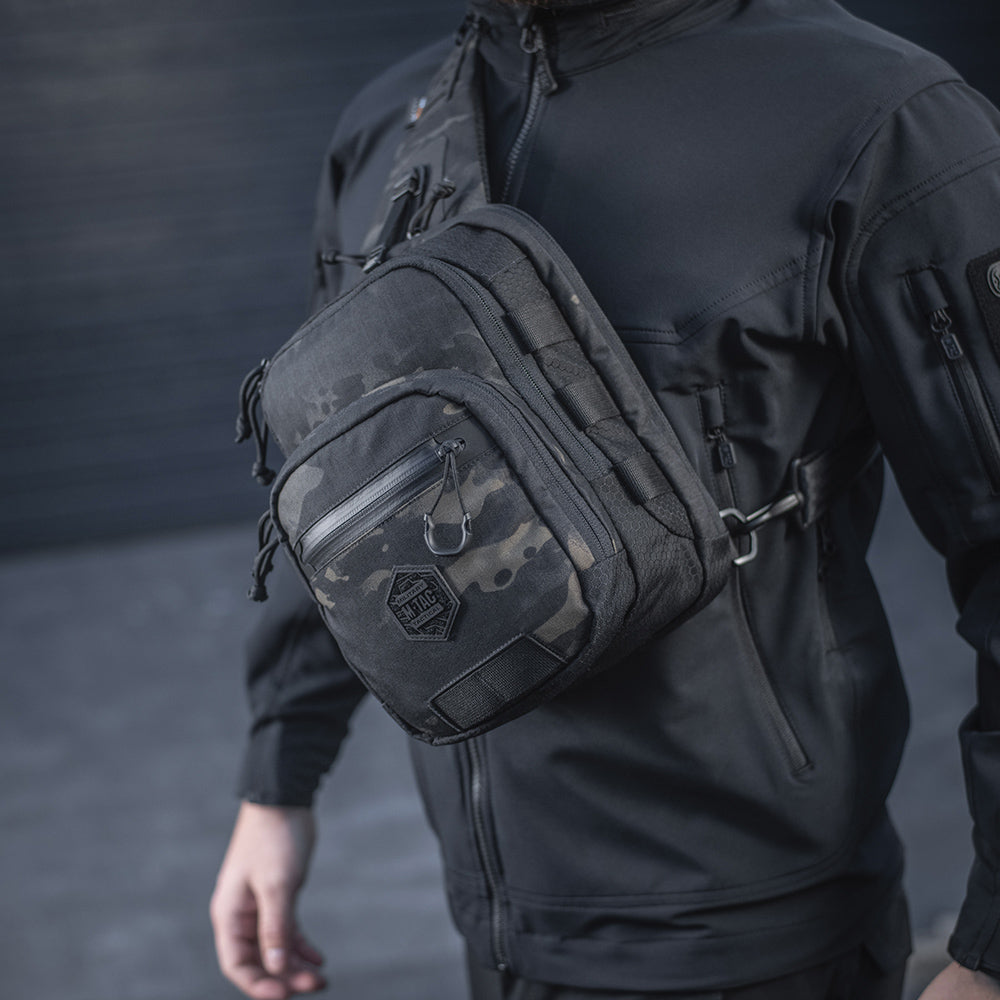 M-Tac сумка Cross Bag Slim Elite Hex Multicam Black/Black