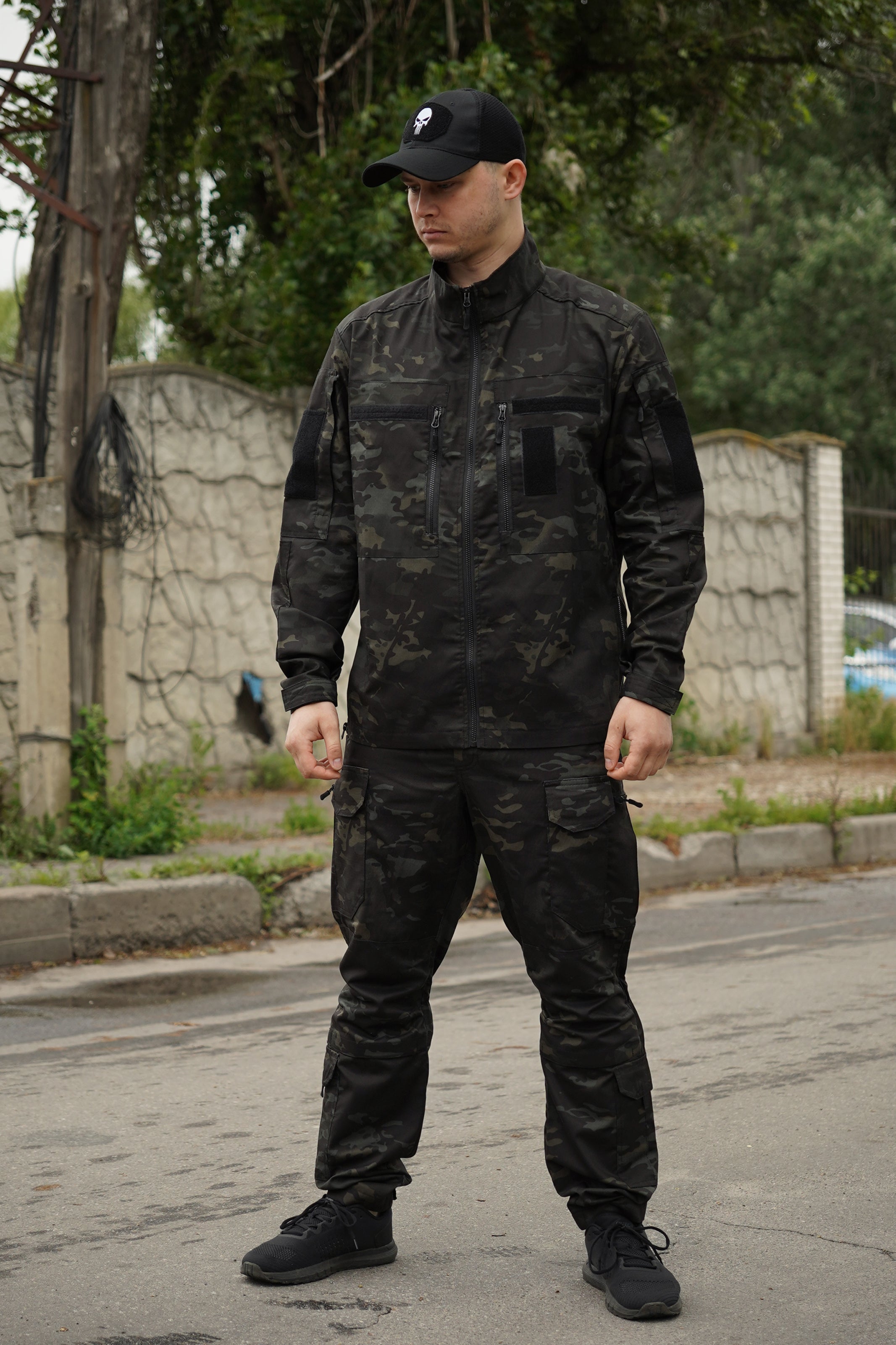 Костюм тактичний Twill FS чорний мультикам ( штани+кітель )-S