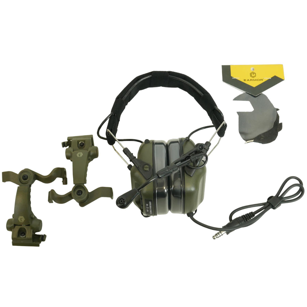 Комплект активні навушники Earmor M32X MOD4 + кріплення «чебурашки»