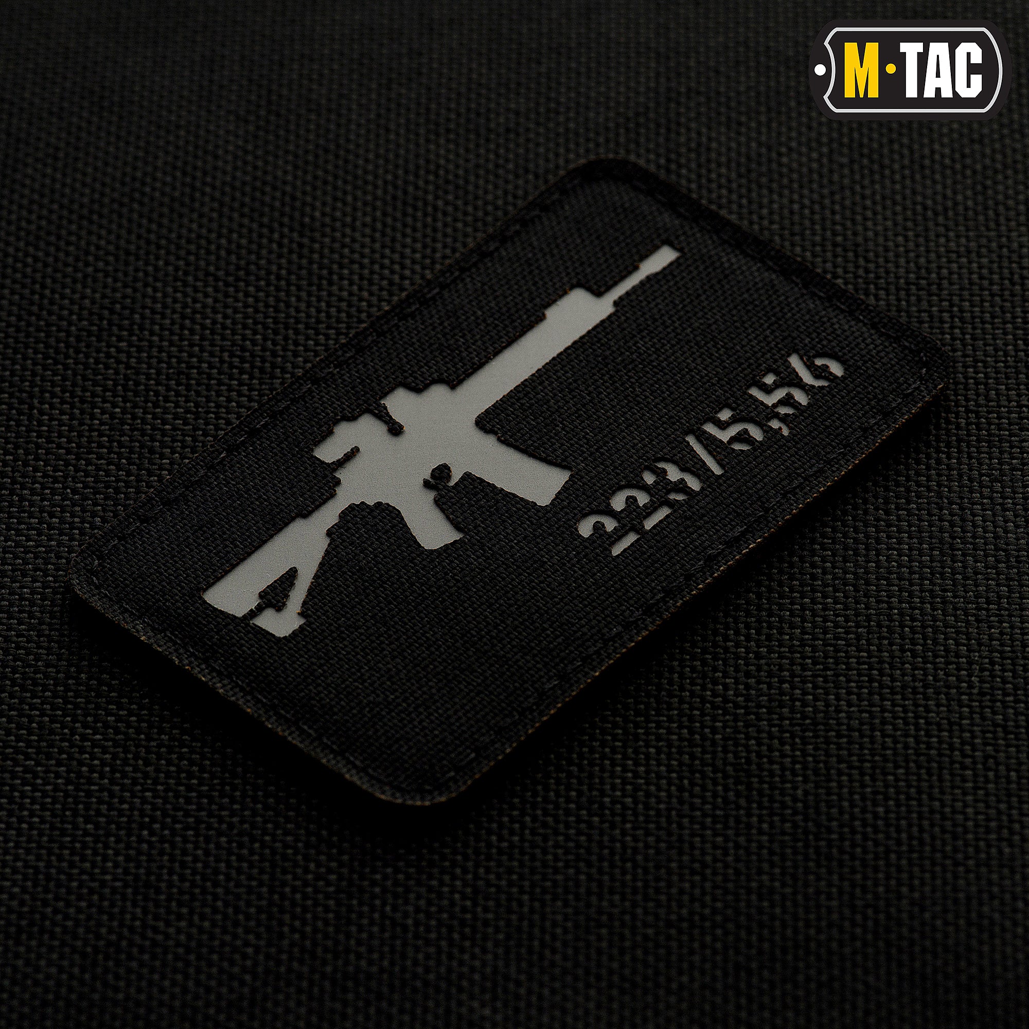 M-Tac нашивка AR-15 223/5,56 Laser Cut Black/Grey