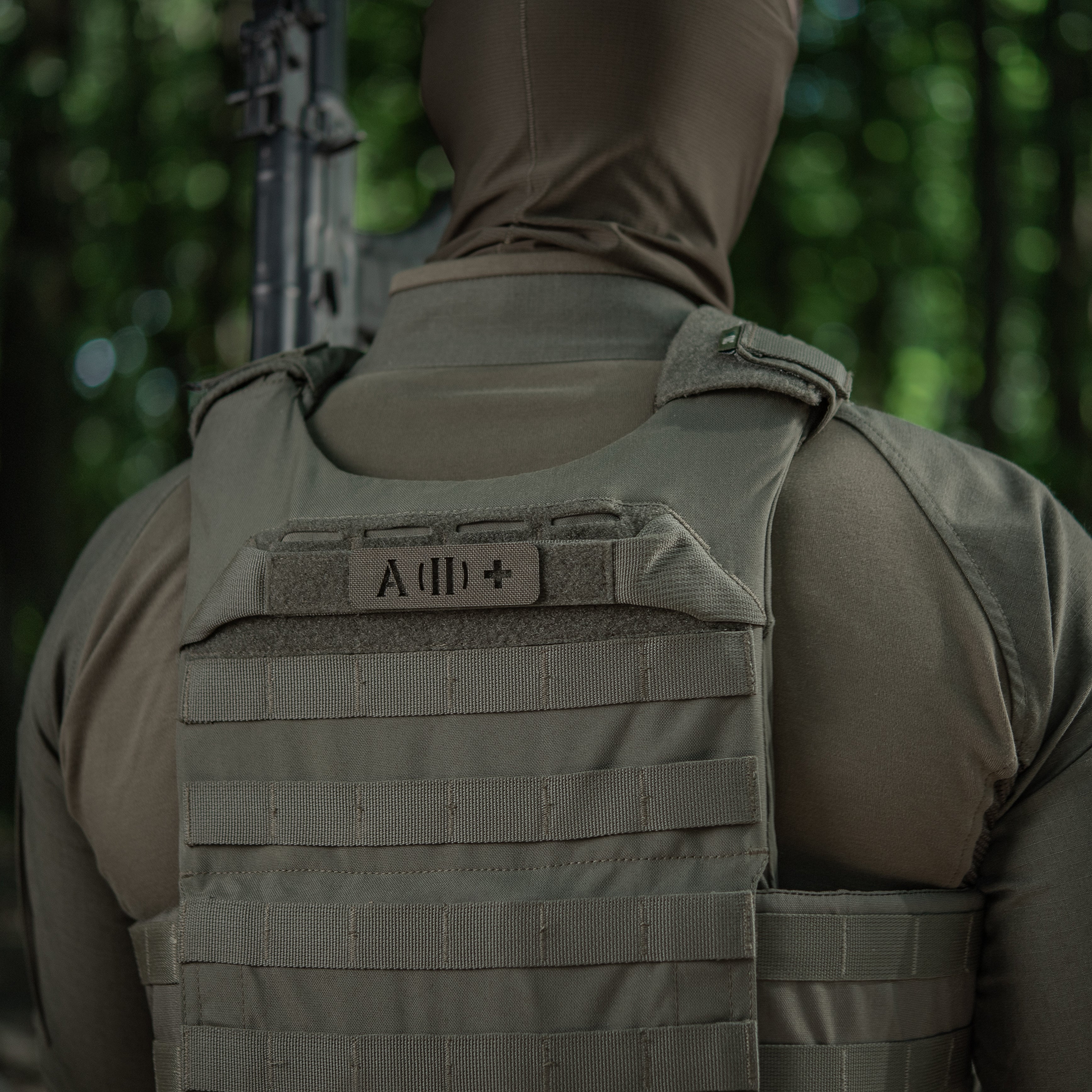 M-Tac нашивка група крові A (II) + наскрізна Laser Cut 25х80 Ranger Green