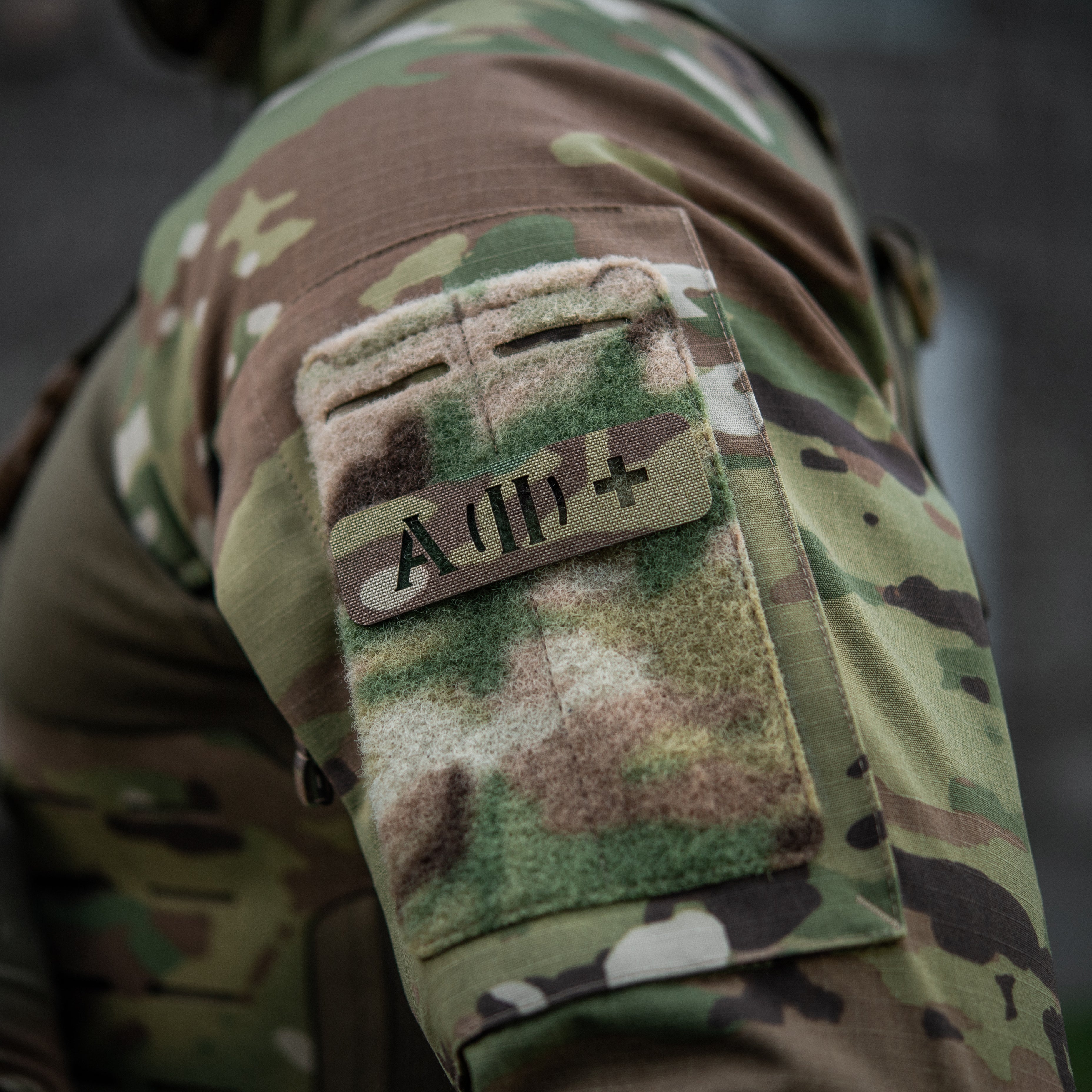 M-Tac нашивка група крові A (II) + наскрізна Laser Cut 25х80 Multicam
