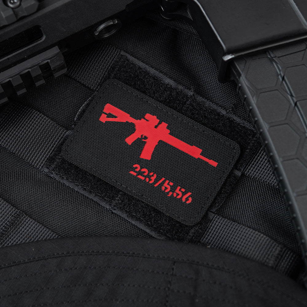 M-Tac нашивка AR-15 223/5,56 Laser Cut Black/Red