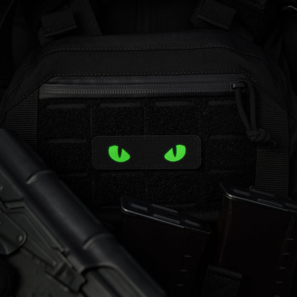 M-Tac нашивка Cat Eyes Laser Cut Black/Green/GID