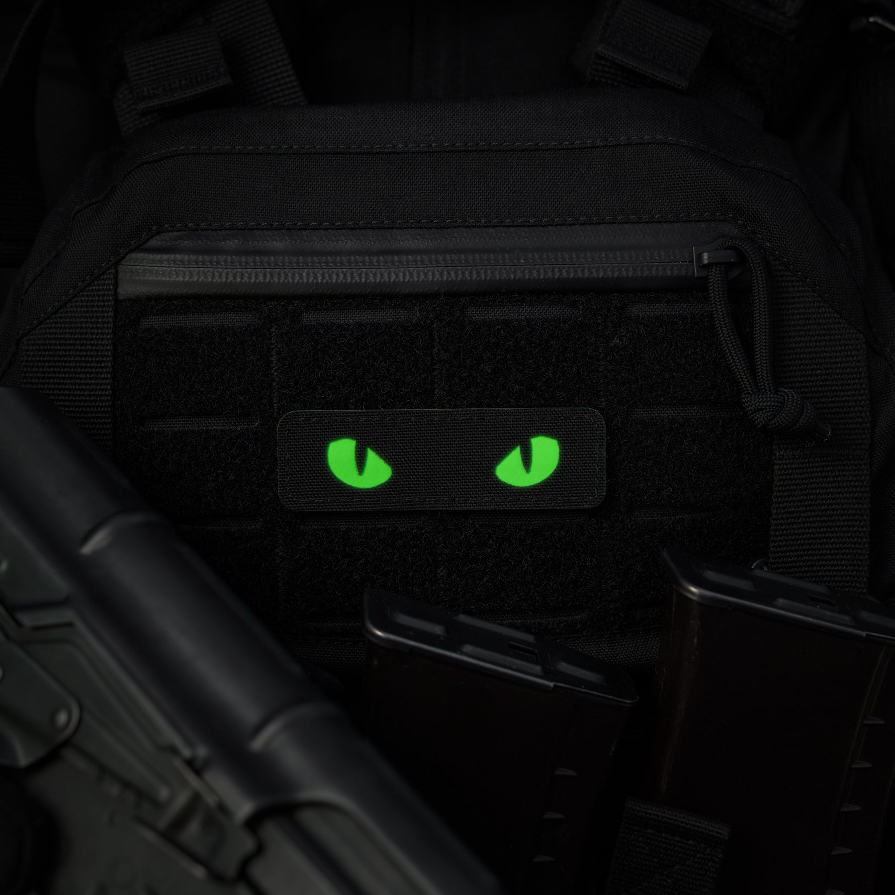 M-Tac нашивка Cat Eyes Laser Cut Black/Green/GID