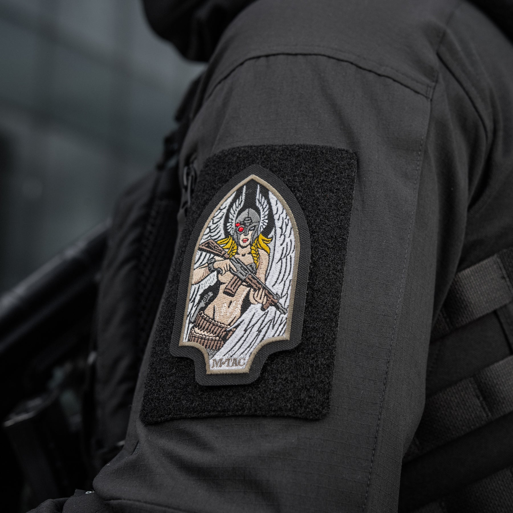 M-Tac нашивка Valkyrie (вишивка) Black/Ranger Green