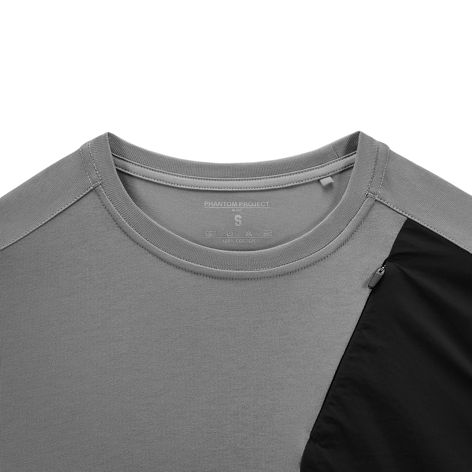 Phantom Project/M-Tac футболка Long Zipper combo Cotton Nylon Light Grey