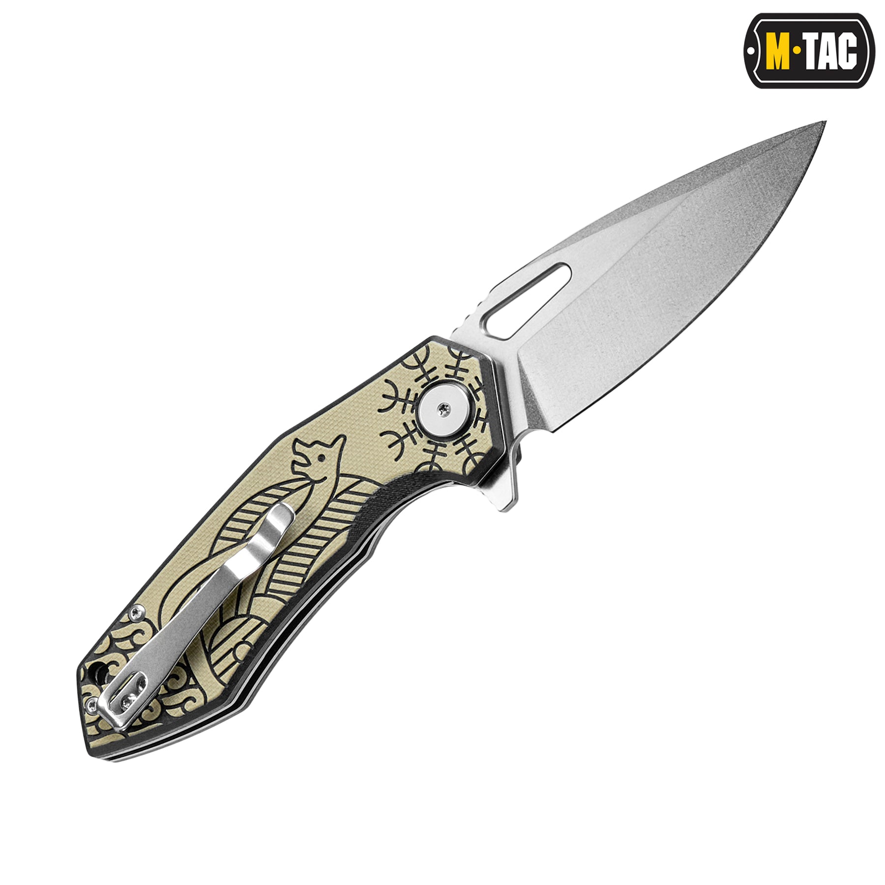 M-Tac ніж складний Type 12 Scandinavian Stonewash Black/Sand