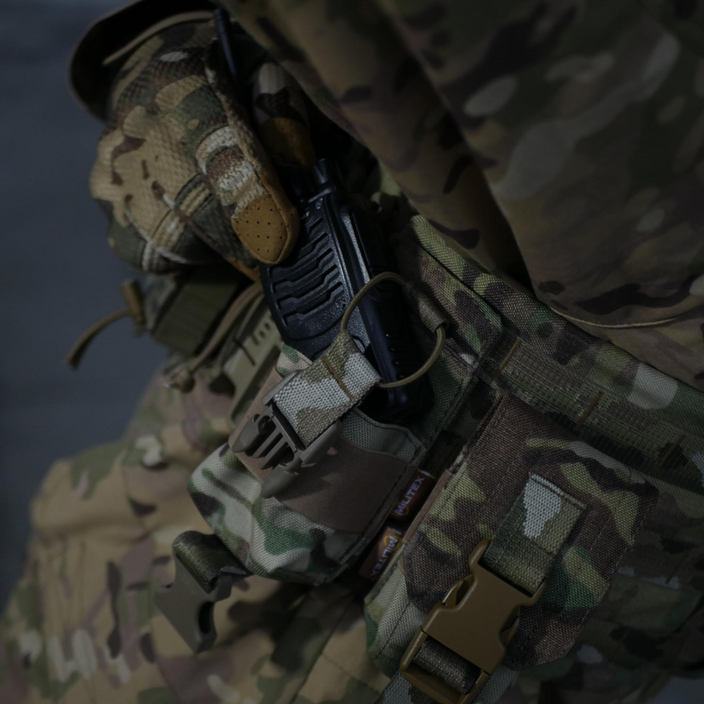 Посилений підсумок під рацію Militex Cordura original USA Мультикам з NIR-просоченням