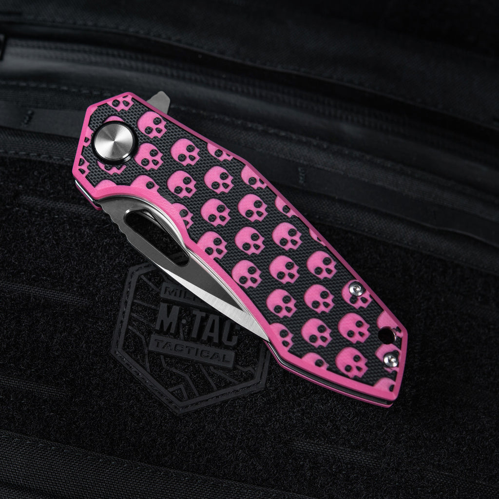M-Tac ніж складний Type 12 Skull Black/Pink/Steel