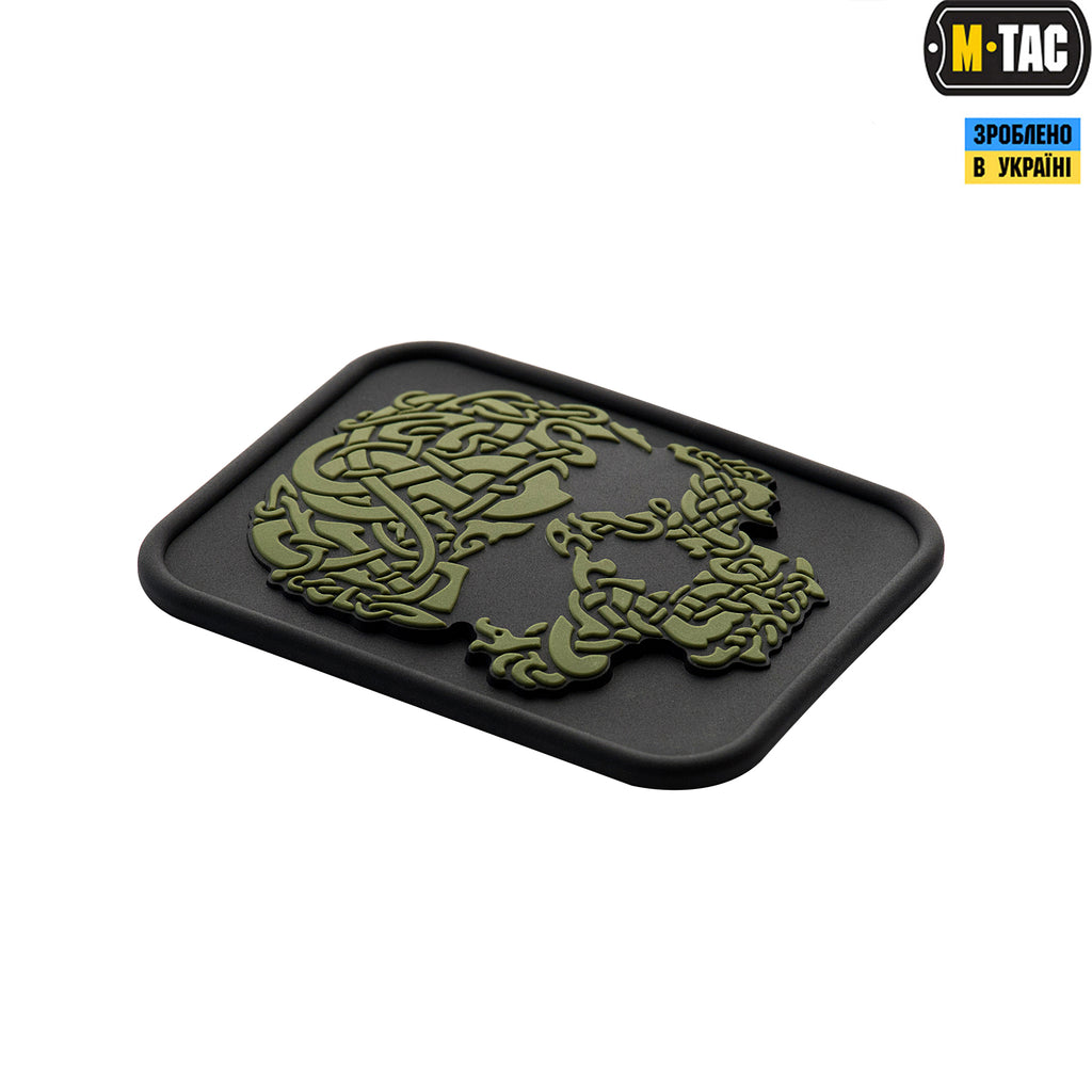 M-Tac нашивка Viking Skull ПВХ чорний/олива