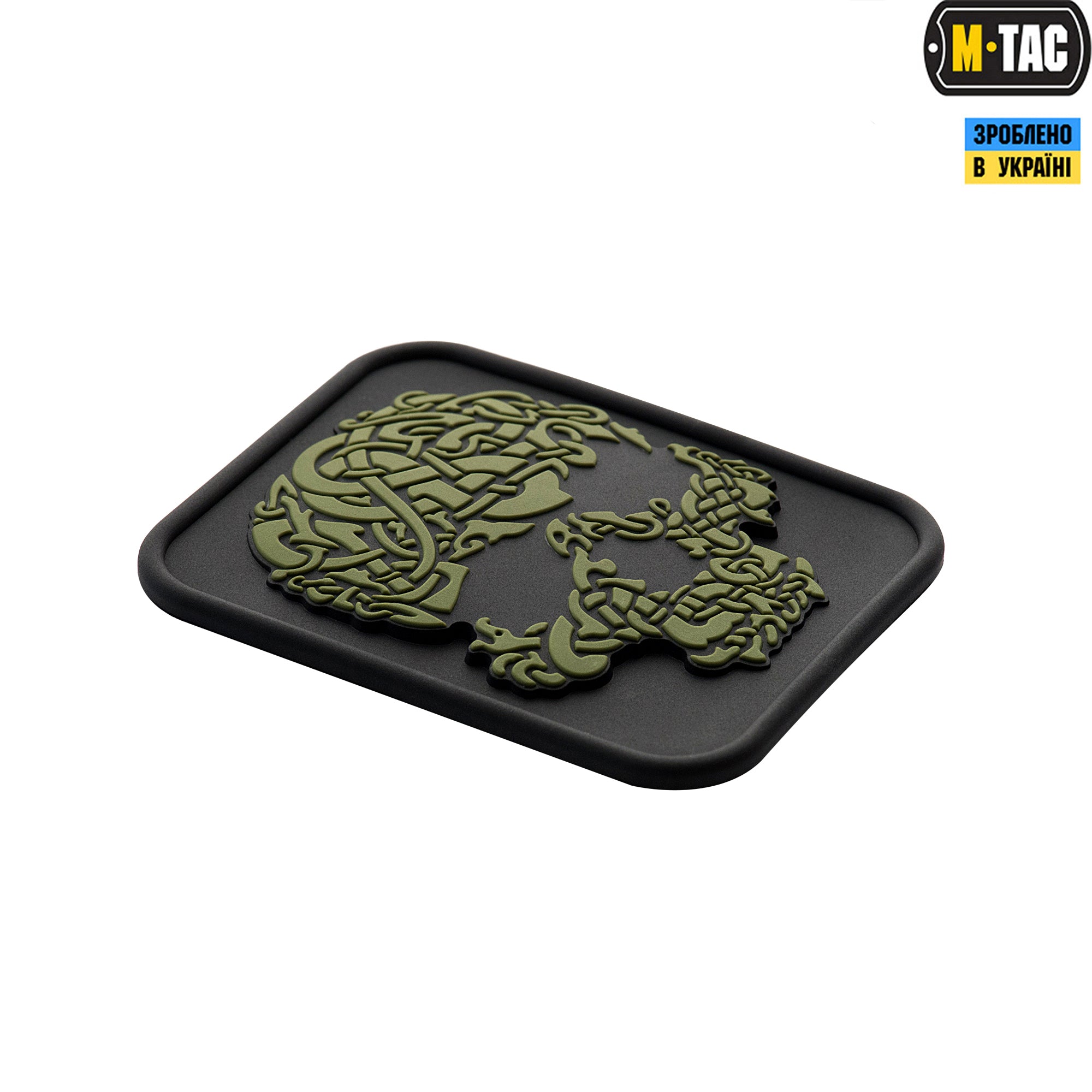 M-Tac нашивка Viking Skull ПВХ чорний/олива